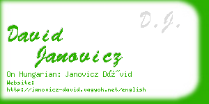 david janovicz business card